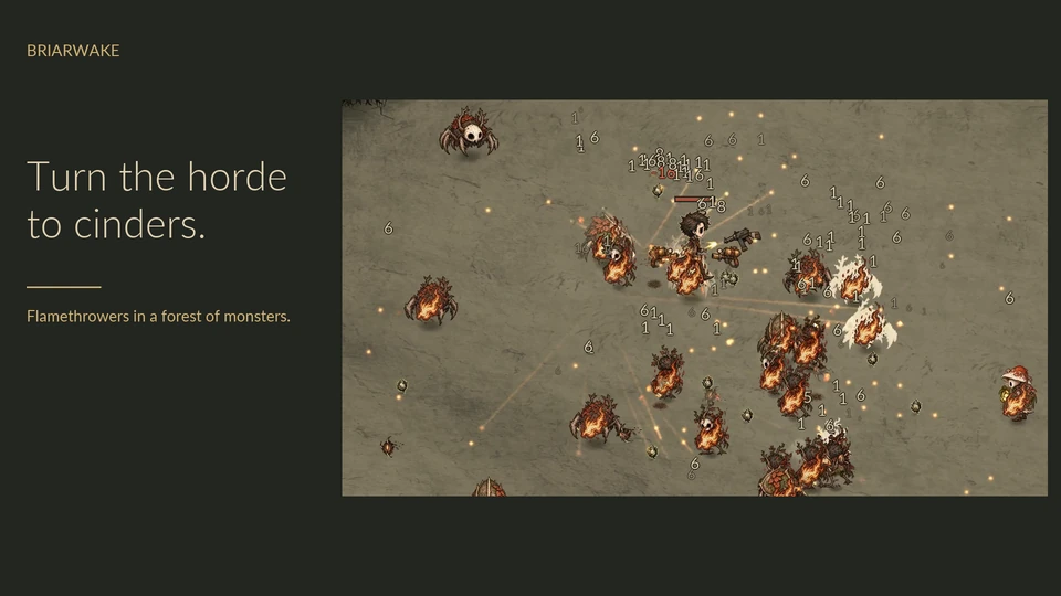 Turn the horde to cinders: flamethrower combat in Briarwake.