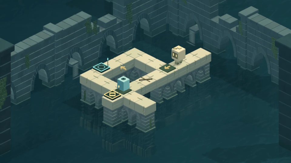 Stone platforms, gates and paths in Once in Stone.